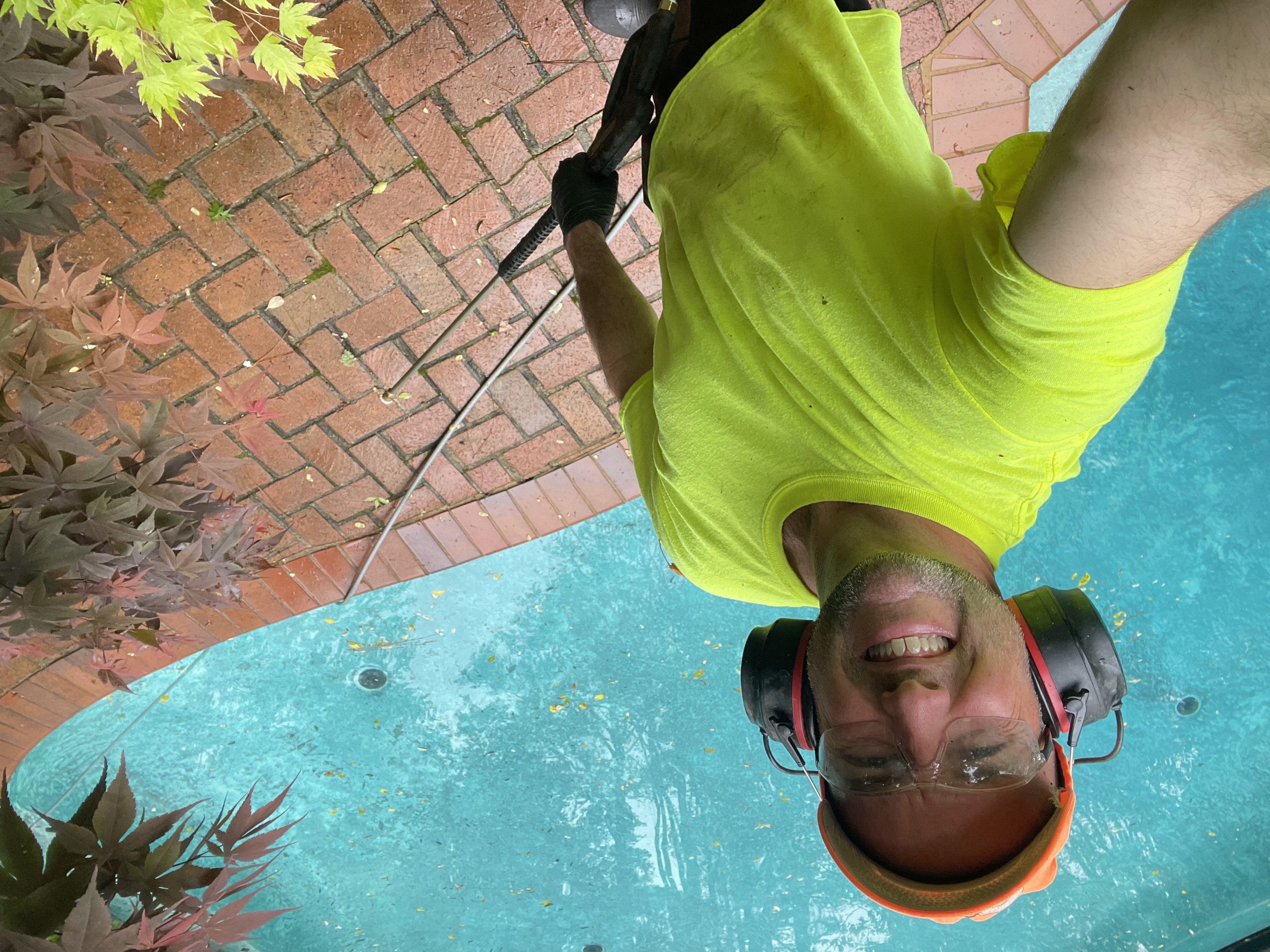 Steven Archer working at a pool